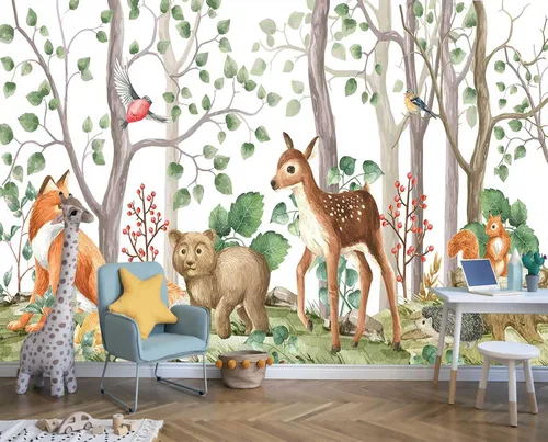 Vista 7 de Reyhui Mural de pared Animales Bosques Pájaros Naturaleza Paisajes 52