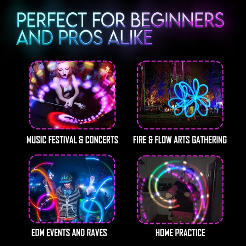 Vista 7 de UltraPoi Barra luminosa LED ultraligera (individual) - Rainbow LED para Poi Raves y conciertos