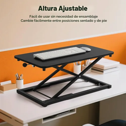 Vista 4 de Convertidor de escritorio de pie ajustable en altura, elevador de teclado para elevador de escritorio de pie, convertidor de altura de fácil