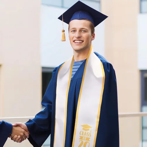 Vista 7 de 6 piezas unisex 2023 - Estola de graduación negra para adultos, banda de graduación de 60 pulgadas de largo para hombres, mujeres, escuela