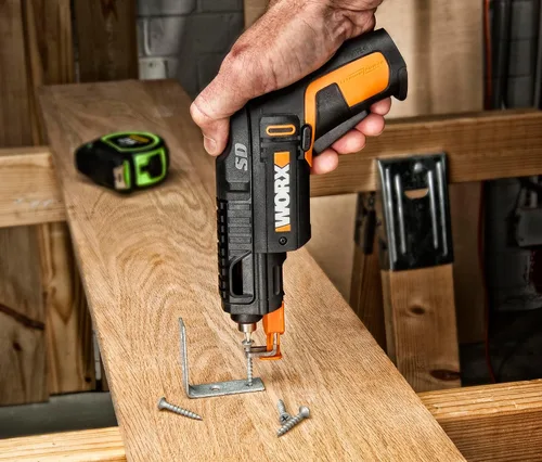 Vista 7 de Worx WX255L - Destornillador eléctrico de 4 V, juego de destornilladores eléctricos inalámbricos recargables con 6 brocas, soporte para tornillos
