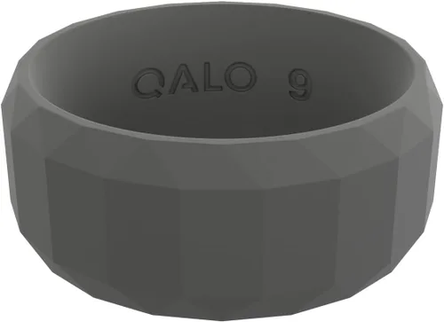 Vista 2 de QALO Anillo de silicona de goma para hombre, facetado, anillo de boda de goma de silicona, transpirable, anillo de boda duradero para hombres, 0.335