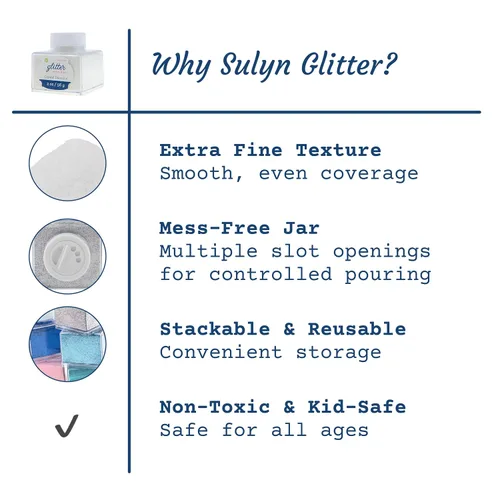 Vista 3 de Sulyn de 2 onzas. Apilador Glitter – Tarro Cristal Diamante