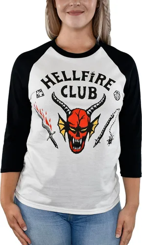 Vista 3 de Stranger Things Camiseta de manga larga raglán para adulto Hellfire Club