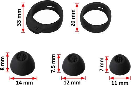Vista 5 de A-Focus Juego de 8 pares de ganchos de espuma para las orejas de Galaxy Buds FE Memoyr de repuesto, cómodos auriculares con alas de ala, kit
