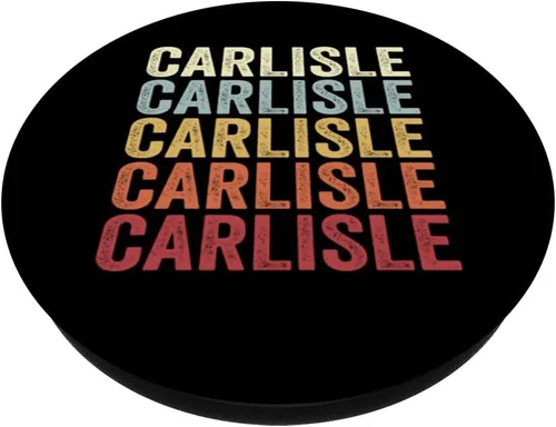 Vista 2 de Carlisle Massachusetts Carlisle MA Retro Vintage Text PopSockets Swappable PopGrip