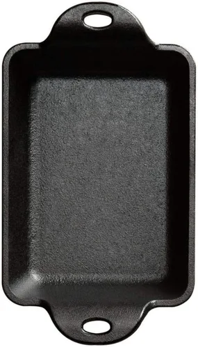 Vista 8 de Lodge HMSRC - Mini servidor rectangular de hierro fundido mejorado y sazonado con calor, 10 onzas, color negro