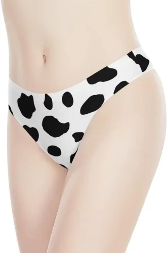 Vista 5 de Poetesant Tanga de bolsillo para mascotas para mujer, linda ropa interior de cintura baja con estampado 3D, sin costuras, sexy, tanga en T