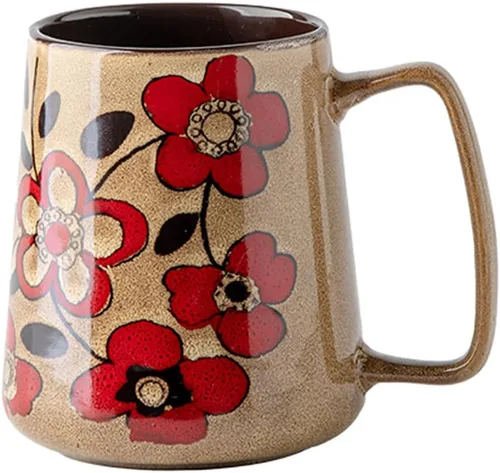 Vista 9 de Taza de café grande de cerámica de 24 onzas con asa, taza de café vintage, taza de té extra grande para oficina y hogar, apta para lavavajillas