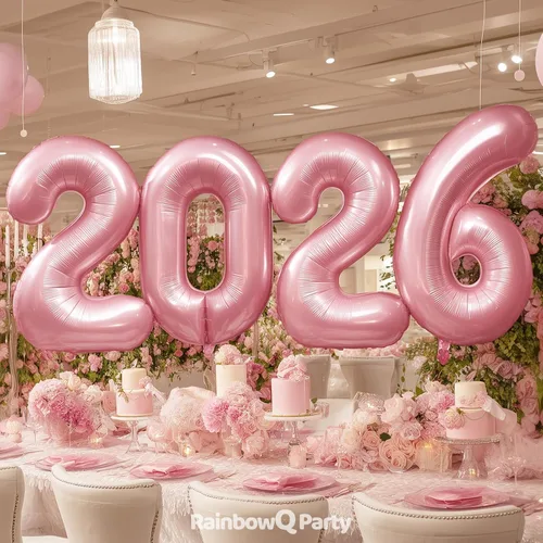 Vista 8 de Globo Número 0 de 40 Pulgadas para Niño o Niña Rosa Grande 0-9 Papel de Aluminio Mylar Grande Globo Número 0 Feliz Cumpleaños 0 Fiesta Aniversario