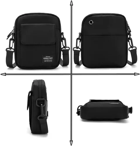 Vista 5 de chinatera Bolso bandolera pequeño para hombre para teléfono celular, mini bolso cruzado de hombro para hombres