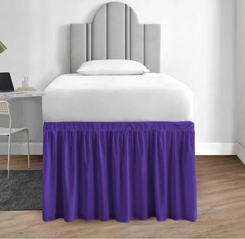 Vista 26 de Falda de cama de calidad de hotel de 800 hilos, 100% algodón con volantes, tamaño de 30 pulgadas, suave, extra larga, elástica, para dormitorio