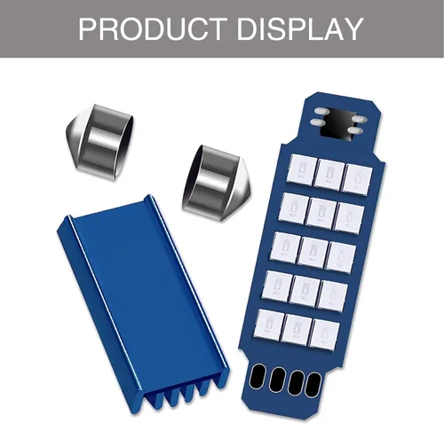 Vista 6 de UGSHY 2 unidades de bombillas LED para auto extremadamente brillantes, 1.6" 6000K 2835 Chipsets 1200LM para luces LED interiores de domo, mapa