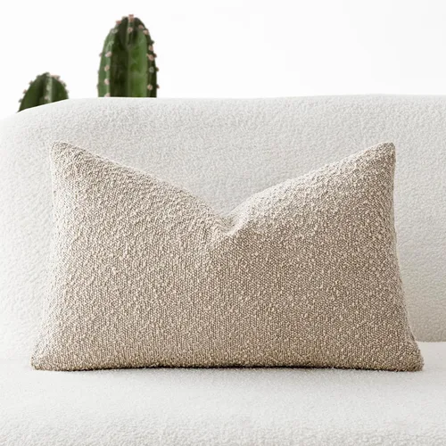 Vista 70 de Foindtower Fundas de almohada decorativas con textura de boucle, fundas de almohada sólidas, neutrales, suaves y acogedoras para silla, sofá