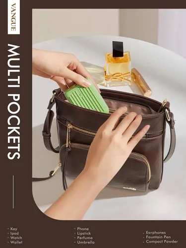 Vista 3 de Vangue Crossbody Purses for Women Multi Pockets Vintage Bags Trendy Vegan Leather