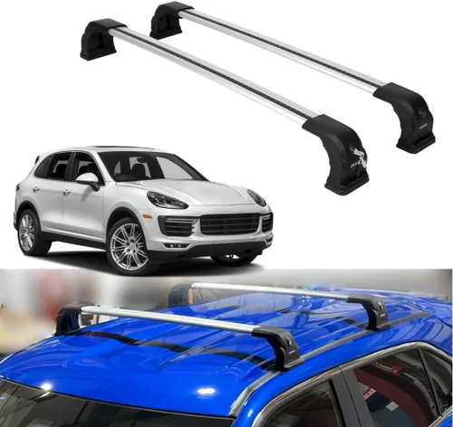 Vista 12 de ERKUL - Barras transversales para techo para Porsche Cayenne 2003-2010 Barras transversales de aluminio con bloqueo antirrobo para el techo