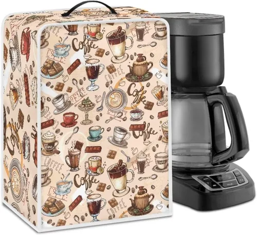 Vista 10 de Cubiertas para máquina de café con mango superior, resistentes a las manchas, para mezclador, compatible con la mayoría de cafeteras