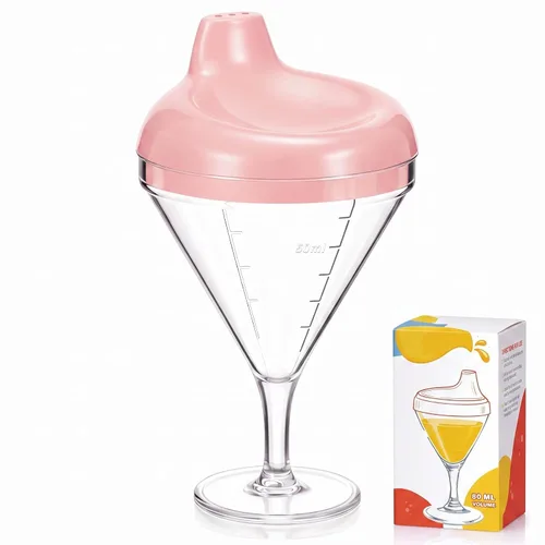 Vista 17 de Irenare 1 Pieza Taza Sippy de Vino para Bebé Copa de Plástico Copa Goblet Sin Derrames Vaso de Vino para Bebé Copa Sippy Goblet para Bebé Taza