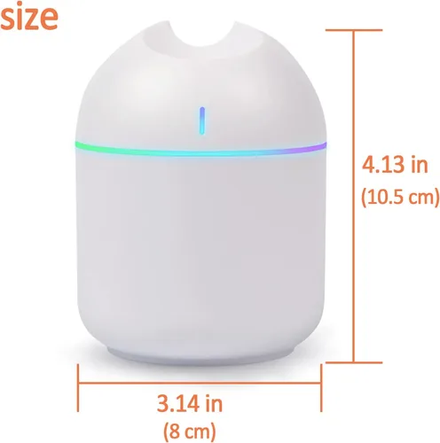 Vista 5 de Humidificador pequeño humidificador de aire de niebla fría, funcionamiento silencioso, apagado automático, mini humidificador con luz LED