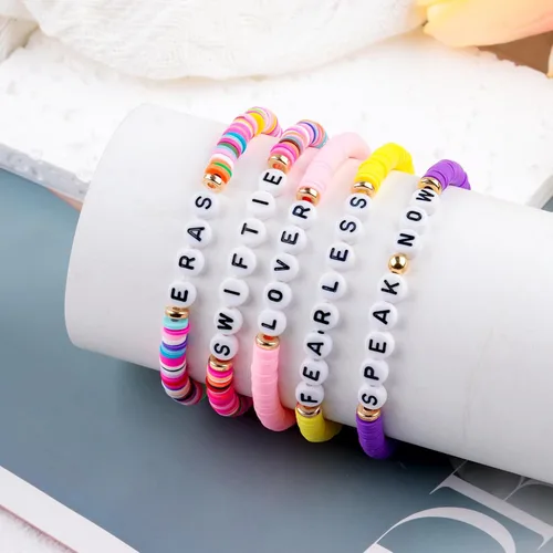 Vista 5 de SINCSEFK Juego de 12 pulseras de la amistad TS de varias capas inspiradas en álbumes de música, regalos para fanáticos, niños, mujeres y niñas
