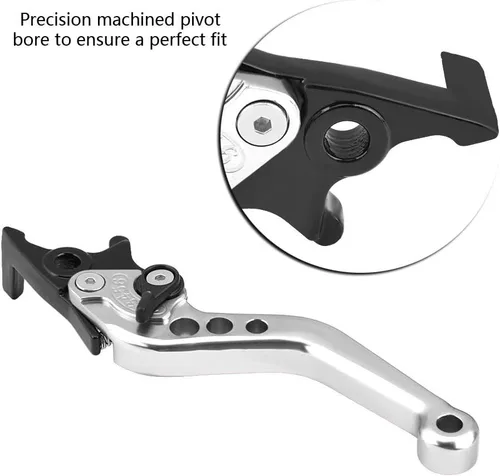 Vista 7 de Keenso Palanca de freno de doble disco, 1 par de 4 colores universal CNC aleación de aluminio modificación de motocicleta palanca de freno de disco