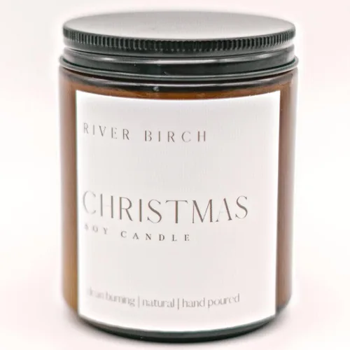 Vista 81 de River Birch Candles - Vela perfumada de almendra y miel Velas en tarro de ámbar de soja de primera calidad, totalmente naturales, no tóxicas, 8.5