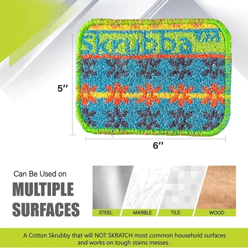 Vista 5 de Wet-it! Skrubba 3-Pack Reusable Dish Scrubbers – Non-Scratch Scouring Pads for Kitchen & Household – Eco-Friendly, Dishwasher Safe Scrub Sponges for