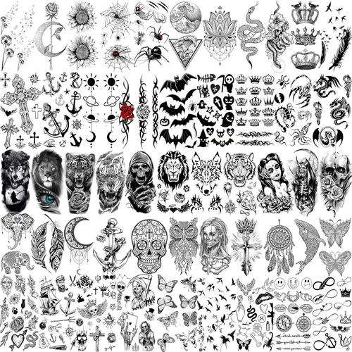 Vista 5 de VANTATY - Tatuajes temporales, diseño de flor 009