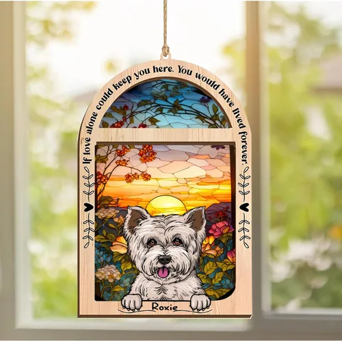 Vista 157 de LOVELYPOD Adorno de Navidad personalizado de sabueso afgano, atrapasoles con nombre, regalos de pérdida de mascotas, regalos para amantes