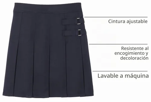 Vista 4 de French Toast Girls Adjustable Waist Pleated-Front Two-tab Scooter Azul marino