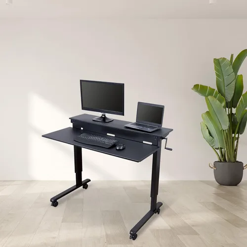 Vista 4 de DESK STORE - Escritorio para computadora ajustable para estar sentado o parado
