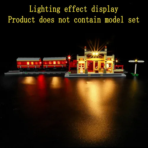 Vista 5 de GEAMENT Kit de luces LED compatible con LEGO Hogwarts Express Train Set con estación Hogsmeade – para 76423 (juego de modelos no incluido)