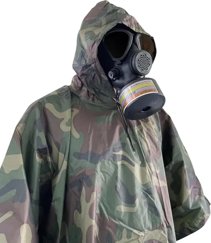 Vista 9 de Poncho nuclear militar M15 V.2, poncho táctico del ejército para la protección de CBRN, Camouflaje, Talla única