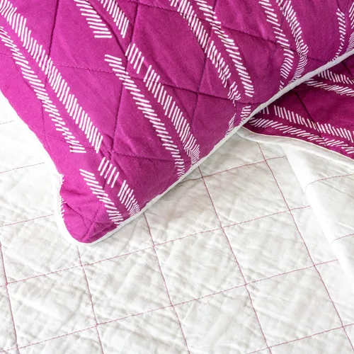 Vista 6 de Refinery29 Colección de ropa de cama de rayas de karité Juego de edredón lujoso de 100% algodón de alta calidad, ultra suave, ligero y cómodo