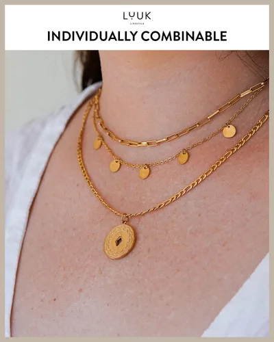 Vista 5 de LUUK LIFESTYLE Filigree Stainless Steel Necklaces, Bracelets and Jewelry Sets, Modern Design Jewels, Fashion Accessory for Women, Adjustable Length