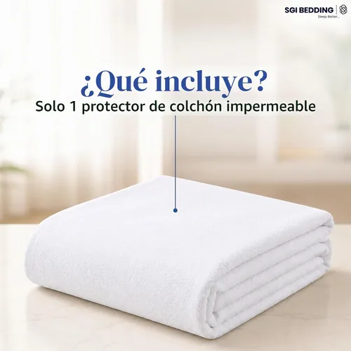 Vista 2 de Alaskan King - Funda protectora de colchón impermeable, estilo ajustado, tela de rizo súper suave, color blanco, se adapta a bolsillos de hasta 15