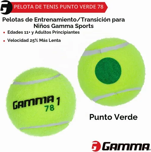 Vista 5 de Gamma Orange 60 and Green 78 Dot Training Tennis Balls for Kids & Beginners, Low-Compression Core Reduces Speed & Bounce, Great for Tennis Practice