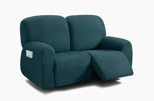 Vista 16 de ULTICOR Fundas jacquard para sofá reclinable de 8 piezas, fundas elásticas para sofá reclinable de 3 cojines, gruesas, suaves y lavables (estilo 3)