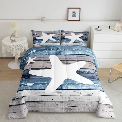 Vista 14 de Juego de edredón de brújula azul marino, tamaño individual, 2 piezas, diseño náutico de vela, estilo simple, para niños, adolescentes, adultos
