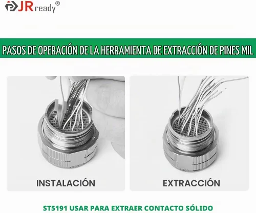 Vista 5 de JRready 25 piezas M81969 14 01 22D Herramienta de instalación y remoción de barril sólido para el servicio de conectores eléctricos en sistemas