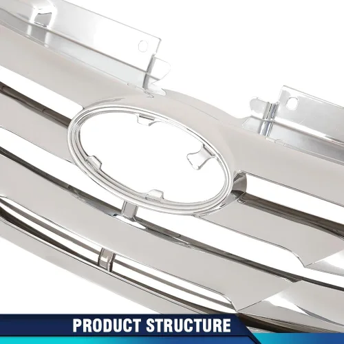 Vista 4 de PIT66 Conjunto de parrilla delantera cromada compatible con Sonata 2011 2012 2013 HY1200154 863503S100