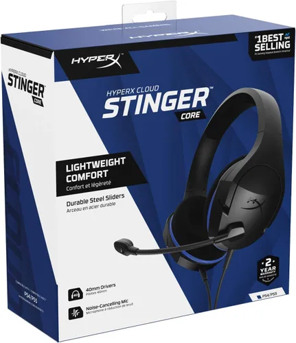 Vista 9 de HyperX Cloud Stinger Core - Gaming Headset for PlayStation 4 and 5, Over-Ear Wired Headset with Mic, Passive Noise Cancelling, Immersive In-Game