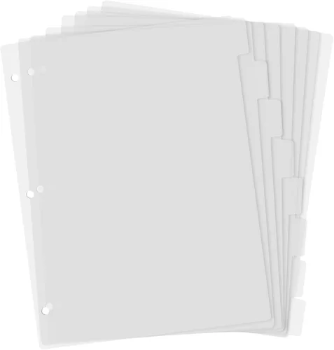 Vista 9 de Separadores de carpetas negros, separadores de plástico resistentes de 8 pestañas, separadores de carpetas con pestañas, juego de separadores