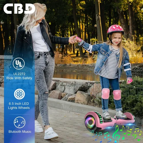 Vista 5 de CBD Hoverboard, 6.5" All-Terrain Scooter with Bluetooth Speaker LED Lights
