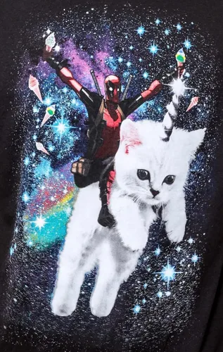 Vista 4 de Marvel Deadpool Space Trip Unicorn Kitty - Camiseta para adulto
