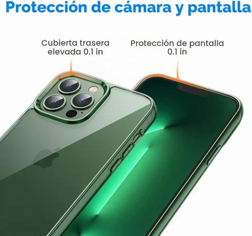 Vista 5 de JETech - Funda para iPhone 13 Pro Max de 17 cm, cubierta a prueba de golpes sin amarillamiento, con parte trasera transparente antiarañazos