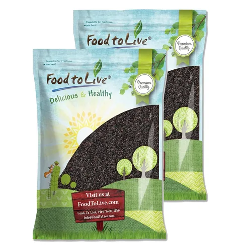 Vista 8 de Food to Live Arroz negro, 1.5 libras de grano entero, arroz de grano medio, kosher, vegano. Sabor a nuez y dulce. Rico en antioxidantes y fibra