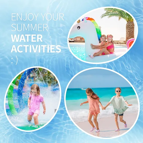 Vista 5 de ATHMILE Zapatos de agua para niños y niñas, calcetines acuáticos de secado rápido antideslizantes para playa, piscina, deportes al aire libre