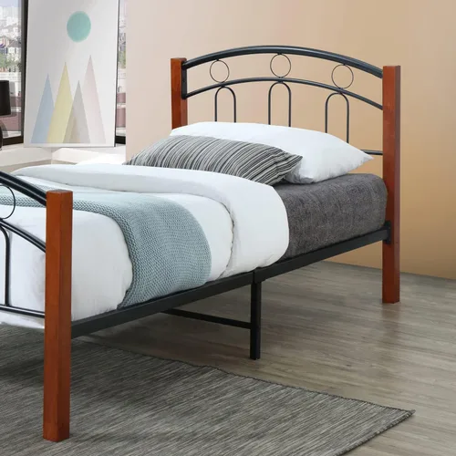 Vista 4 de Better Home Products Marco de cama de metal con plataforma tamaño individual Empire en cereza negra
