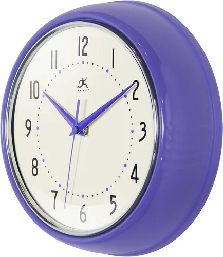 Vista 34 de Infinity Instruments Reloj de pared retro, reloj cuadrado de 9 pulgadas, silencioso sin tictac, moderno de mediados de siglo, reloj de cocina, reloj